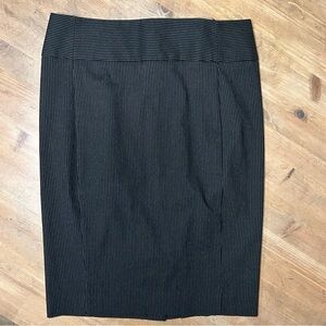 Black Pinstripe Women's Skirt, 22” classic fitted stretch